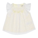 Baby White & Yellow Broderie Blouse with Butterflies