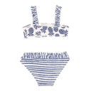 Navy Blue & White Pineapple Striped Bikini 