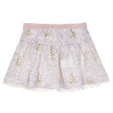 Girls Beige Top & Lilac Skirt Set 
