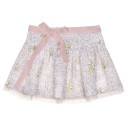 Girls Beige Top & Lilac Skirt Set 