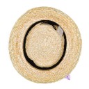 Girls Beige Straw Hat With Floral Ornament 