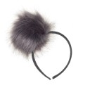 Gray Hairband with Maxi Pom-Pom 