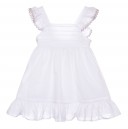 White Cotton frills and loop dress