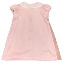 Girls Pink & Beige Synthetic Suede Dress