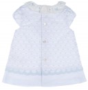 Baby Girls White Blue Polka 2 Piece Dress Set