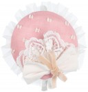 Dolce Petit Girls White & Pale Pink Plumeti Hairband & Hair Clip