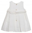 Ivory Jacquard Structured Dress with Silk Frill