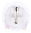 Dolce Petit  Diadema & Pinza Cuadros Rosa & Puntilla Blanca 