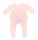 Pale Pink 2 Piece Soft Knitted Babygrow