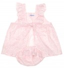 Pink Floral Dress & Ruffle Knickers Set 