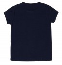 Girls Navy Blue T-Shirt With Fringed Decoration