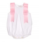 White Cotton Shortie with pink bows