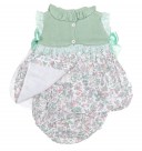 Baby Green Floral Apron Style Dress Set 