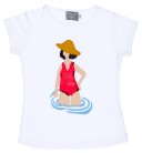 Mon Petit Bonbon Camiseta Niña Chica con Bañador Lentejuelas Reversibles