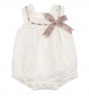 Ivory Embroidered Polka Dots Shortie With Bow