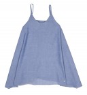 Girls Blue Chambray Ajustable Long Top 