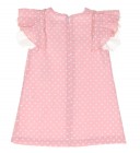 Girls Blush Pink & Ivory Polka Dot Dress