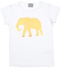 Camiseta Niña Blanca Dibujo Elefante Amarillo