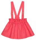 Girls Coral Pink Dungaree Skirt