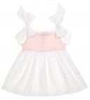 Pink & White Extra Soft Cotton Polka Dot Dress
