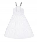 Girls White Cotton Broderie Midi Dress