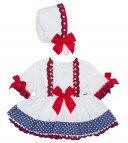 Baby Girls White & Polka Dot 2 Piece Dress Set