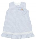  Blue & White Striped Dress with bow