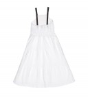 Girls White Cotton Broderie Midi Dress