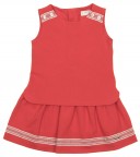 Red Top & Skirt Effect Cotton Dress