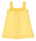 Girls Yellow Polka Dot & Lace Dress