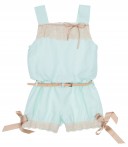 Girls Pastel Green Playsuite with Belt 