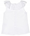 Girls White Shirt & Fuchsia Checked Shorts Set