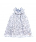 Girls Blue & Ivory Birdie Print Dress