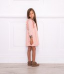 Girls Pale Pink Viscose Dress With Sequins 