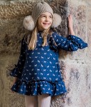Girls Beige Knitted Hat & Synthetic Fur Pom-Poms