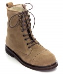 Girls Beige Suede Lace Up Boots