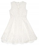 Girls Ivory & Gold Devore Dress