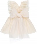 Jesusito Bebé & Niña Tul Plumeti Beige con Lazada en Espalda