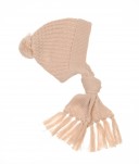 Baby Beige Knitted Hat with Scarf