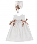 Blue & Ivory Baby Gown & Bonnet Set 