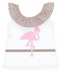 White & Pink Flamingo Beach Camisole