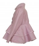 Pink Mallow Checked Trench with Peplum 