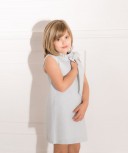 Pale Blue & Silver Dress with Ruffle Collar