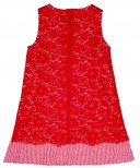 Vestido Niña Vichy Encaje Rojo