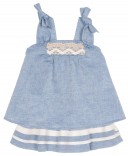 Cocote Conjunto Niña Top Falda Rayas Azul Tinta