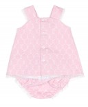 Baby Pink Pique 3 Piece Dress Set 