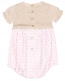 Baby Beige Knitted & Pink Cotton Shortie