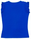 Camiseta Niña Manga Volante Azul Tul