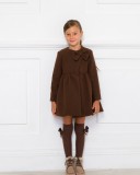 Girls Chocolate Coat with Bow Outfit