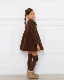 Girls Chocolate Coat With Bow